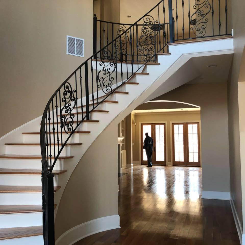 Interior renovation featuring finished walls and flooring